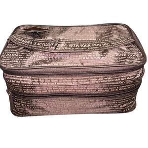 BareEscentuals Grand Train Case brown makeup case bag NWT